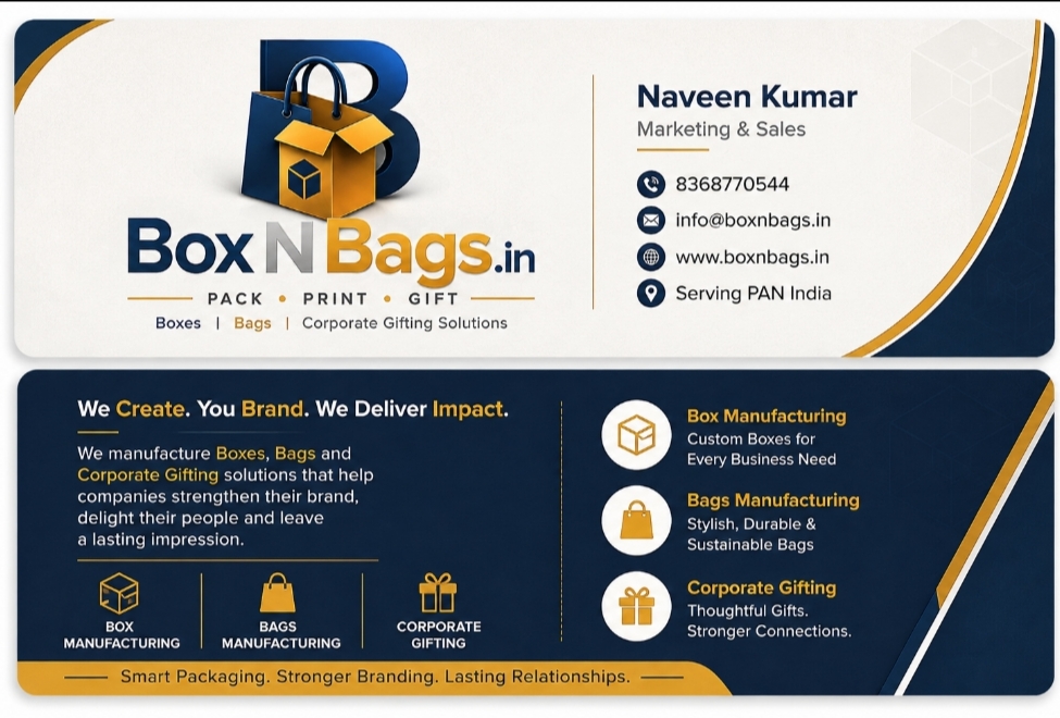 BoxNBags.in Visiting Card - Naveen Kumar Marketing and Sales